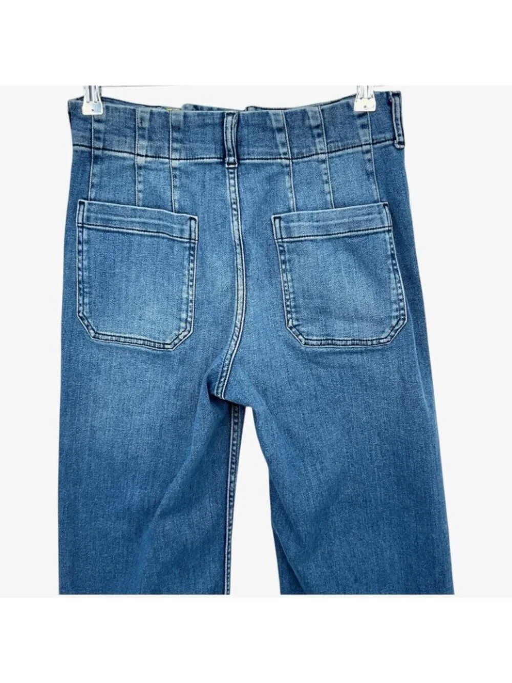 Maeve The Colette Wide Leg Jeans Womens 27 Blue High Rise Crop Denim Stretch